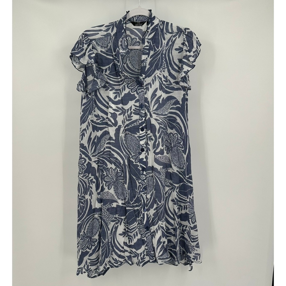Mlle Gabrielle Womens Tropical Resort Dress Sz  M Beachy Coastal Floral Vacation